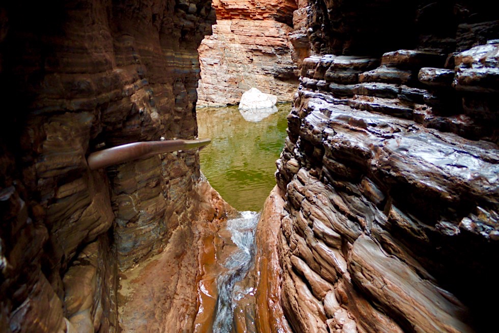 Ausblick auf den Handrail Pool - Karijini National Park: Weano Gorge - Pilbara - Western Australia